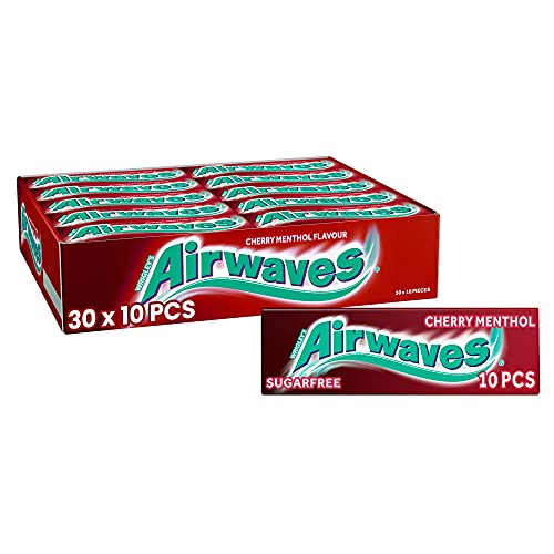 Airwaves Cherry Menthol Flavour Sugarfree Chewing Gum 10 Pieces 14G
