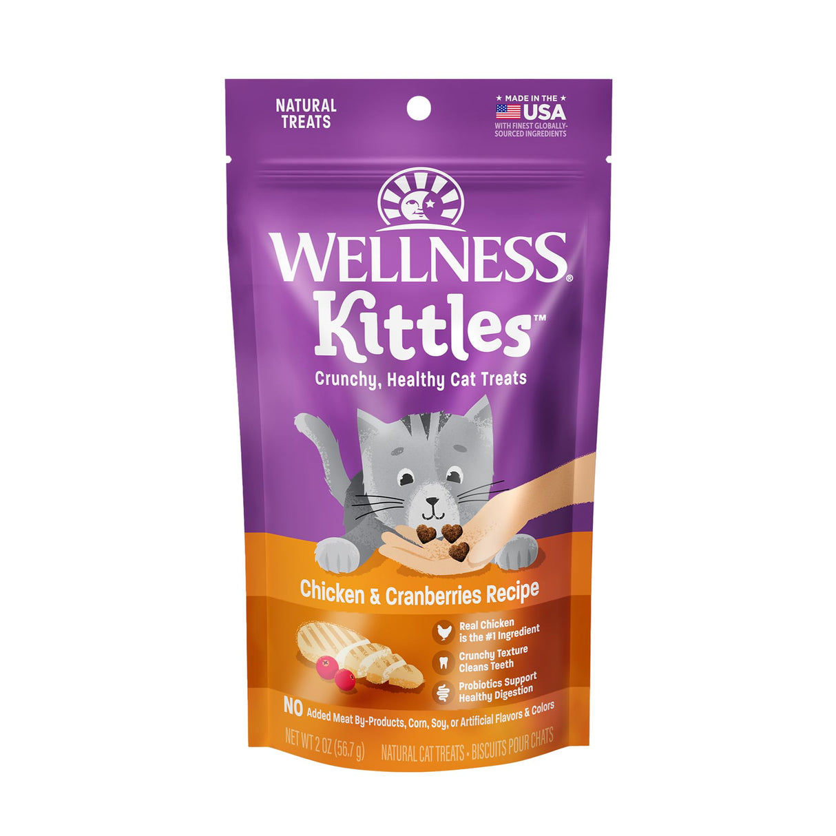 Wellness Pet Products Cat Treat - Kittles - Chicken & Cranberries -  - 2 Oz