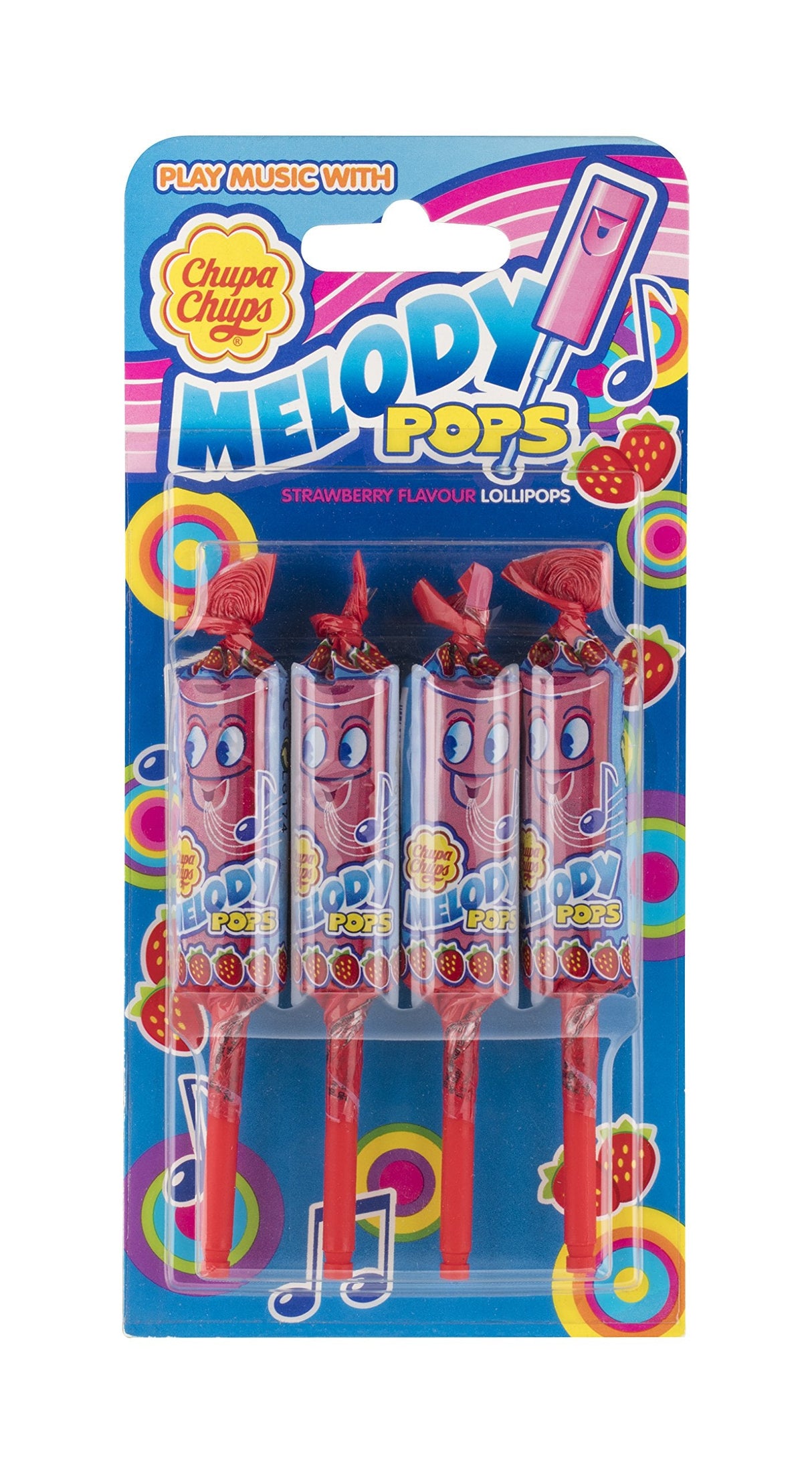 Chupa Chups Strawberry Melody Pops, 4x15g